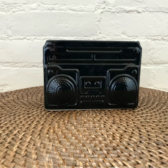 Target Bullseye Accents Target Retro Radio Boombox Black Ceramic